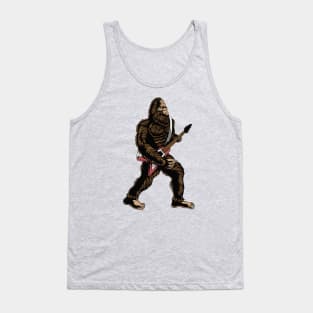 Rock & Roll Guitarist Bigfoot Playing Electric Guitar Tank Top